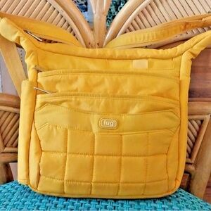Lug Yellow Crossbody Bag Quilted Design Sporty Style